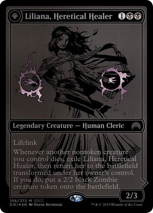 Liliana, Heretical Healer // Liliana, Defiant Necromancer